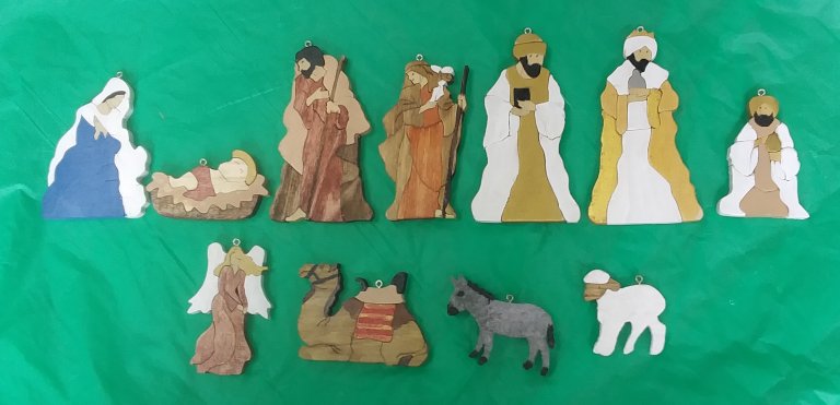 Painted Nativity Set